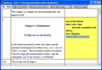 l. to r.: page number, page text, terms selected for the page; another window shows all available terms Image of IndexGofer main window