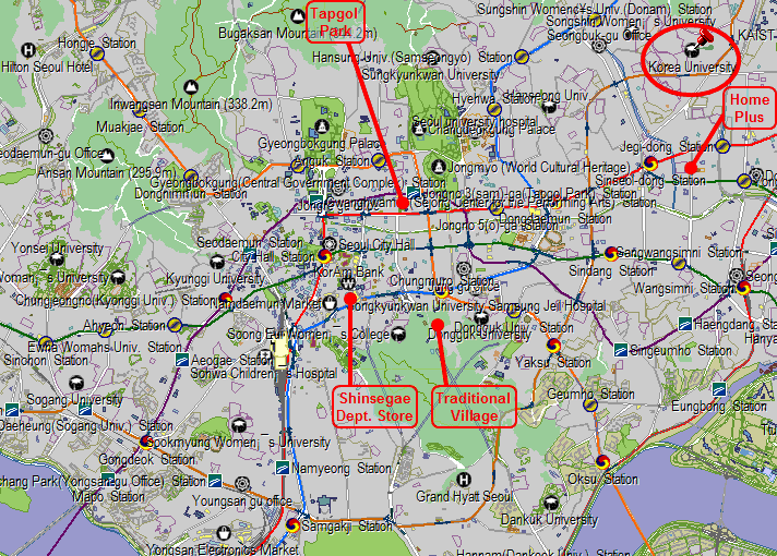 Map of central Seoul