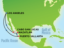 Cruise ports: LA, Mazatl&aacute;n, Puerto Vallarta and Cabo San Lucas