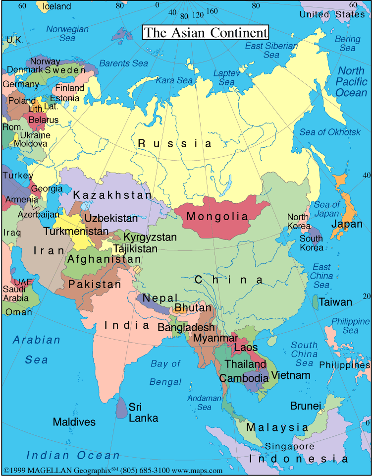 map of Asia