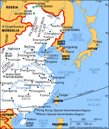 map of eastern China