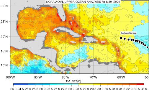gulf of Mexico at start of a hurricane