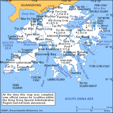 map of Hong Kong