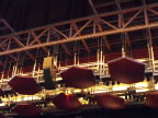  Sound baffles above the Wolftrap stage back lit by the setting sun
